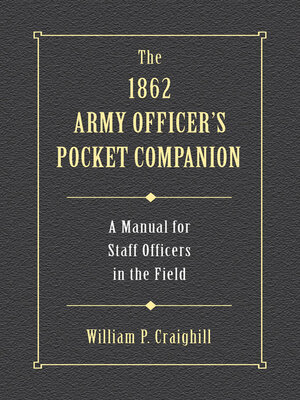 cover image of The 1862 Army Officer's Pocket Companion